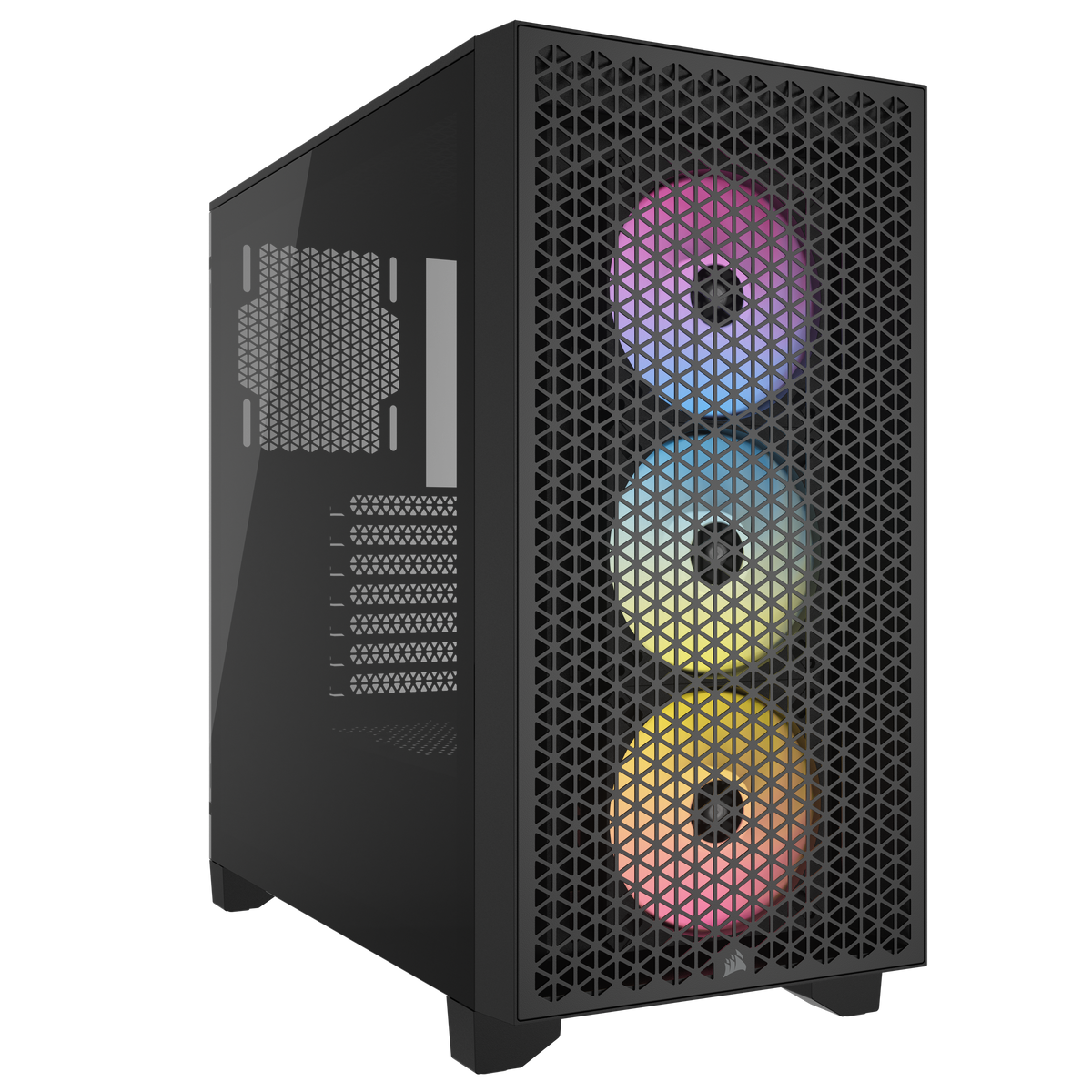 CORSAIR - 3000D RGB Airflow Mid-Tower PC Case, Black, 3 AR120 RGB Fans, High-Airflow, Up to 8x120mm - Black