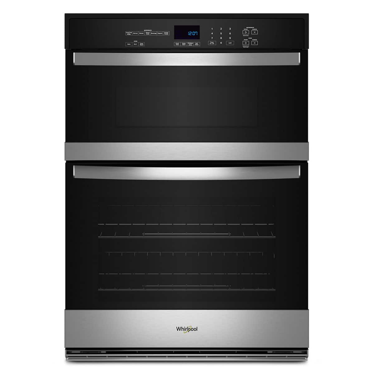 Whirlpool - 30 inch 6.4 Total Cu. Ft. Combo Self-Cleaning Wall Oven - Stainless Steel