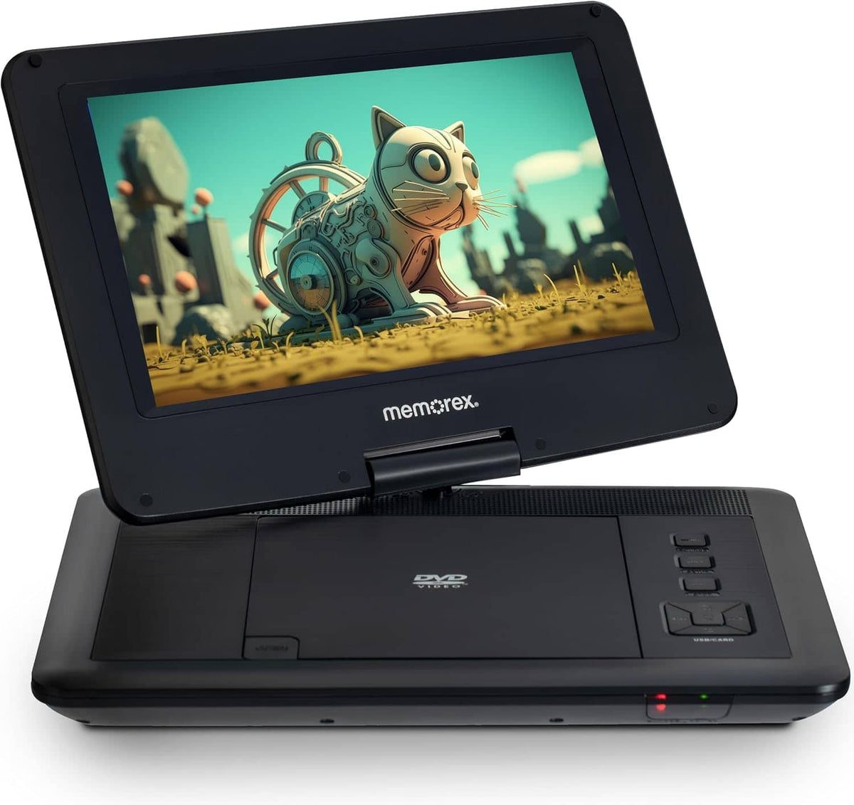 Memorex - PDV10 10.1-inch Portable DVD Player with Swivel screen - Black