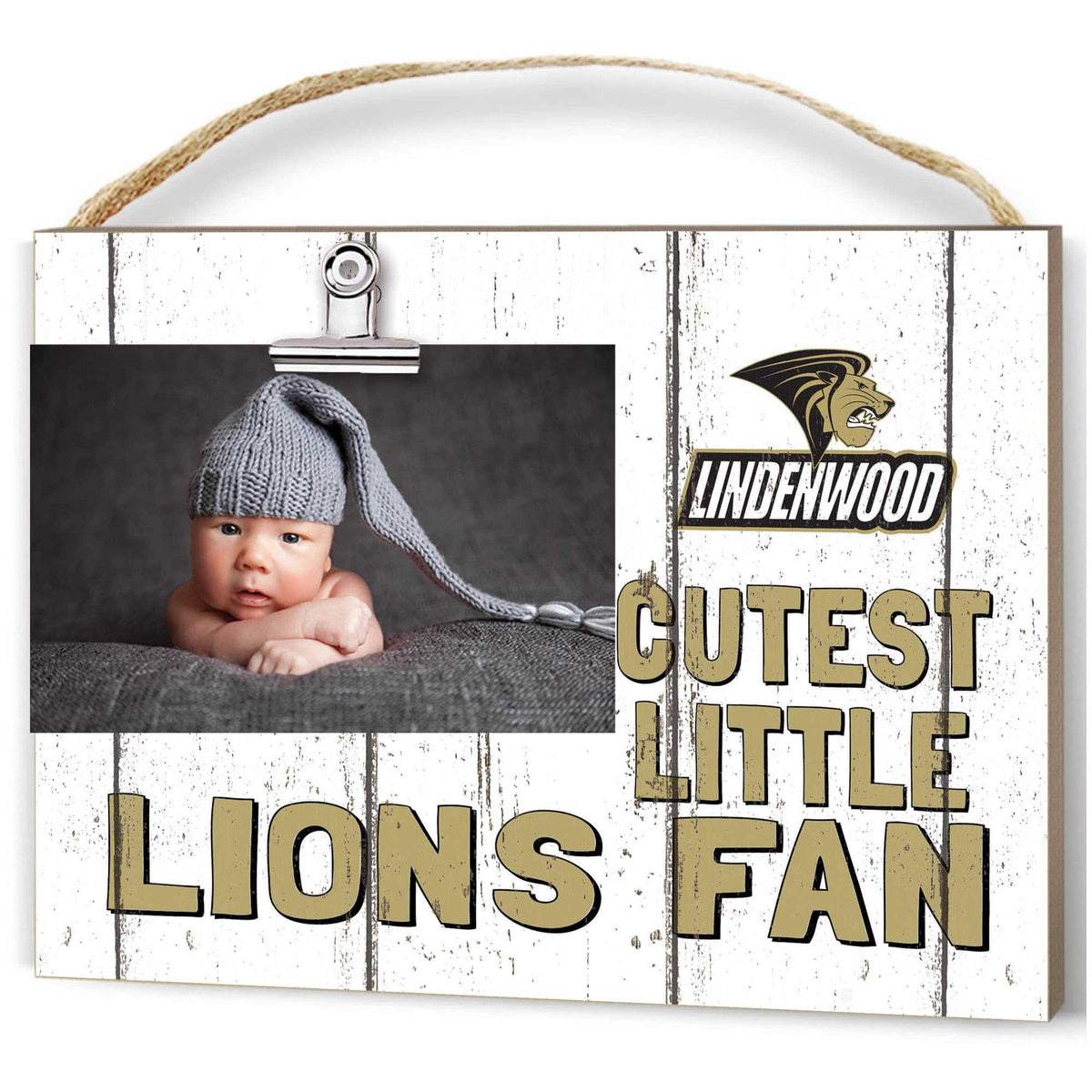 Jardine - Lindenwood Lions 8'' x 10'' Cutest Little Weathered Logo Clip Photo Frame - White