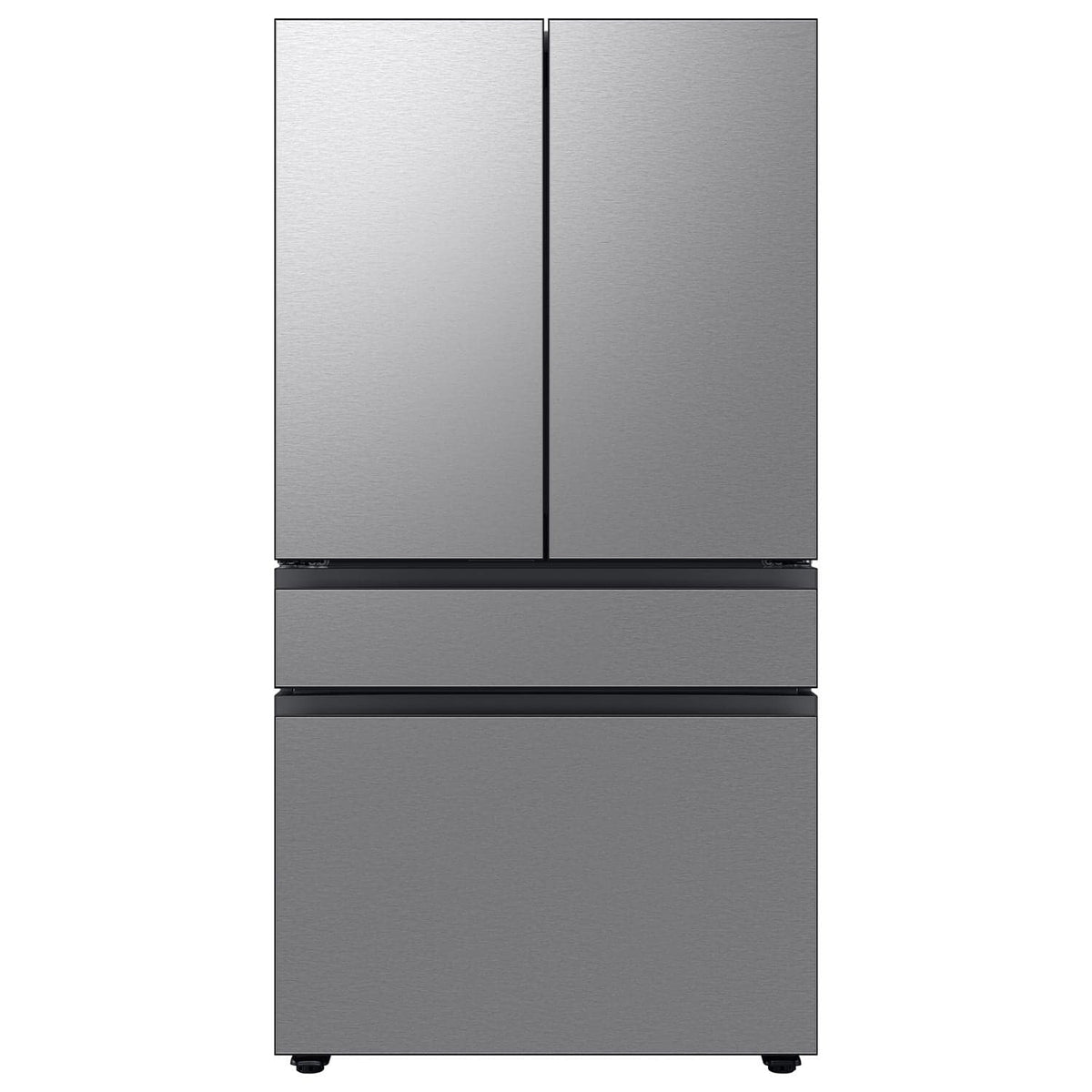 Samsung - 36 in. Wide Bespoke 23 cu. ft. Counter Depth 4-Door French Door Refrigerator with Inner Beverage Center - Stainless Steel