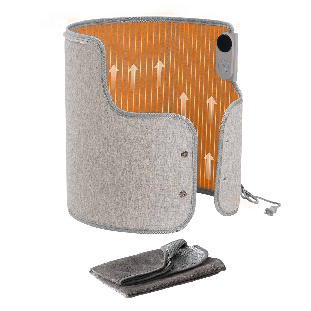 VEVOR - Under Desk Space Heater,Rollable Foot Warmer Portable for Home&Office,Timer & Secure,Quiet for Legs,Ankles,Touch&Remote - Gray