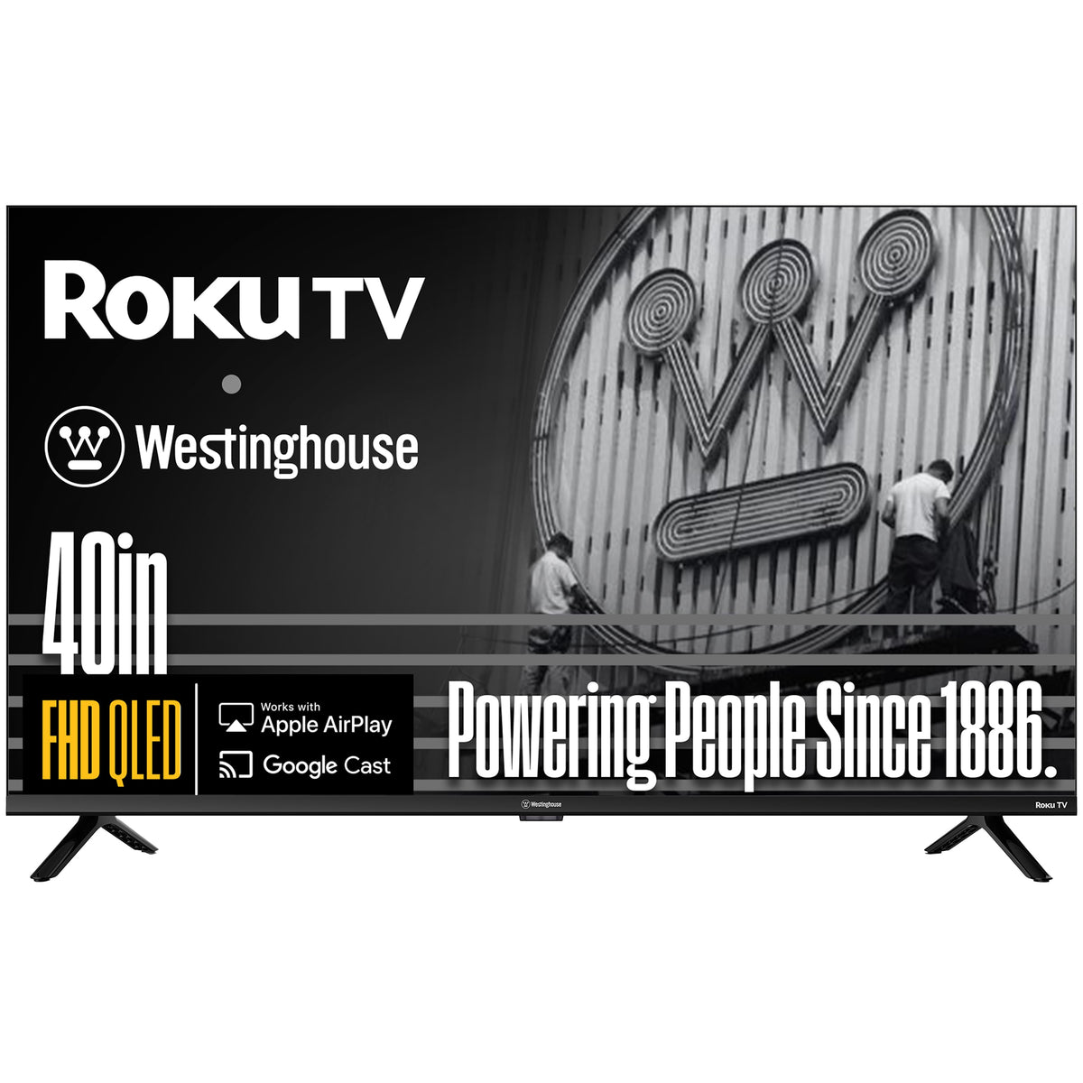 Westinghouse - 40-inch Smart Roku TV, FHD QLED, Dolby Digital+, Wi-Fi, Bluetooth, AirPlay, Alexa & Google Assistant