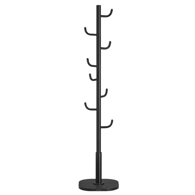 Front. Songmics Home - Coat Rack, Cactus-Shaped Coat Tree, Freestanding Stand with 8 Sturdy Hooks, with Curved Ends, 69 Inches Tall - Ink Black.