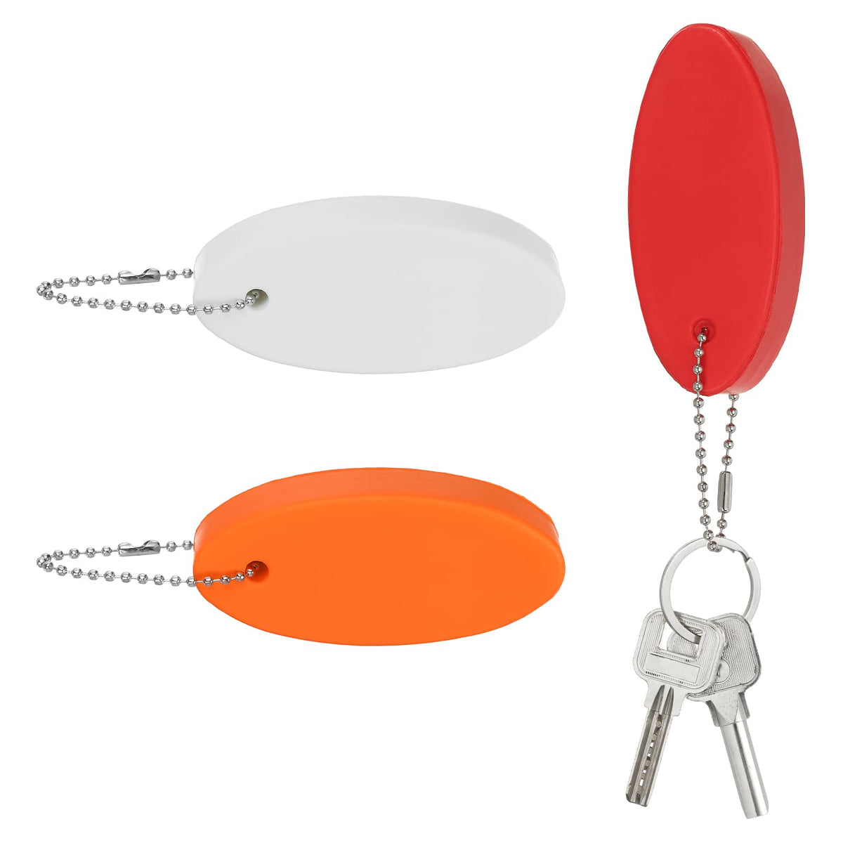 Unique Bargains - Floating Keychain, Bright Color Key Float Keyring Holder Waterproof, 3pcs - Fits Boating/Fishing/Swimming/Water Sports - Red, Orange, White