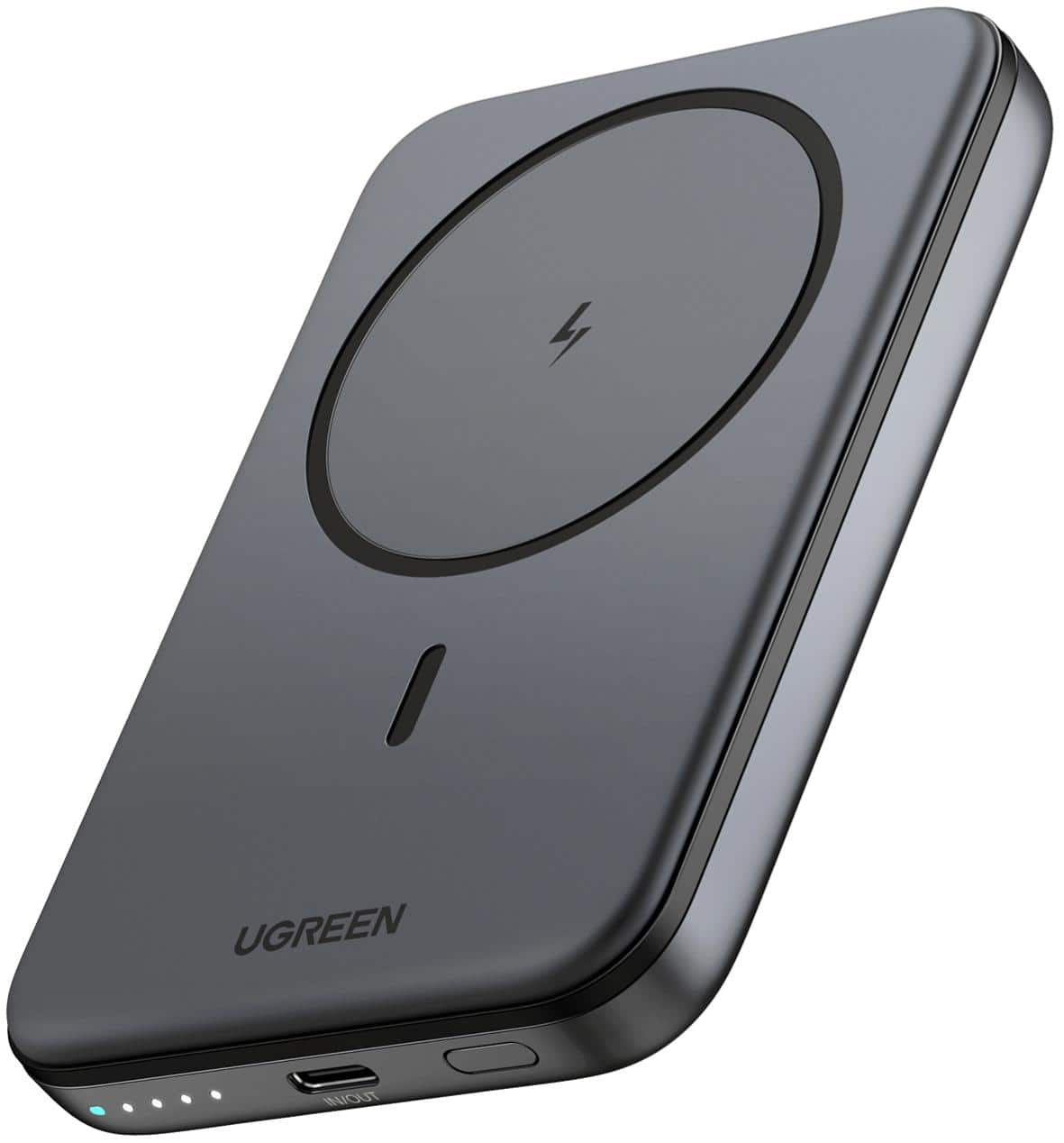 UGREEN - 5,000mAh Magnetic Power Bank, Magsafe-Compatible Portable Charger for iPhone 17/16/15/14/13/12 Series - Black