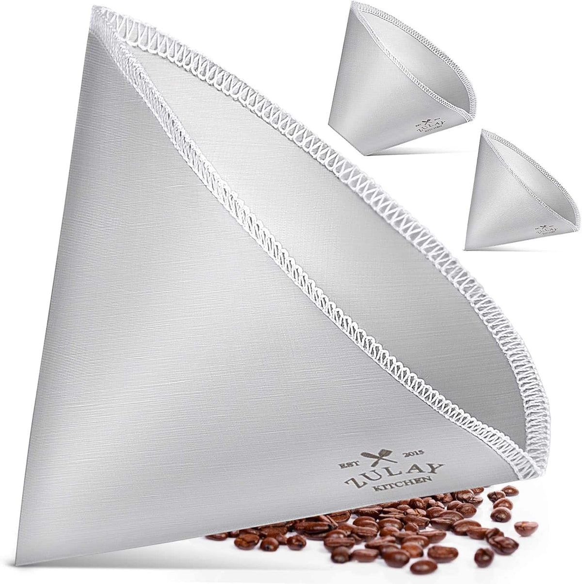 Zulay Kitchen - Stainless Steel Reusable Coffee Filter for Pour Over - Silver