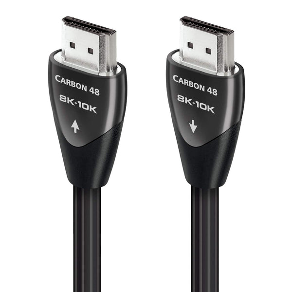 AudioQuest - Carbon 48 9.8' 4K-8K-10K 48Gbps In-Wall Rated HDMI Cable - Black/Gray Stripes