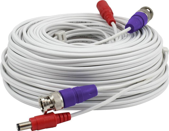 Front. Swann - Swann BNC Coaxial Cable for Security Camera CCTV System,  Extension Cables, UL Certified and Fire Resistant, 100ft / 30m - White.