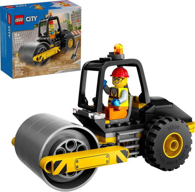 Front. LEGO - City Construction Steamroller Toy Set For Kids 60401.