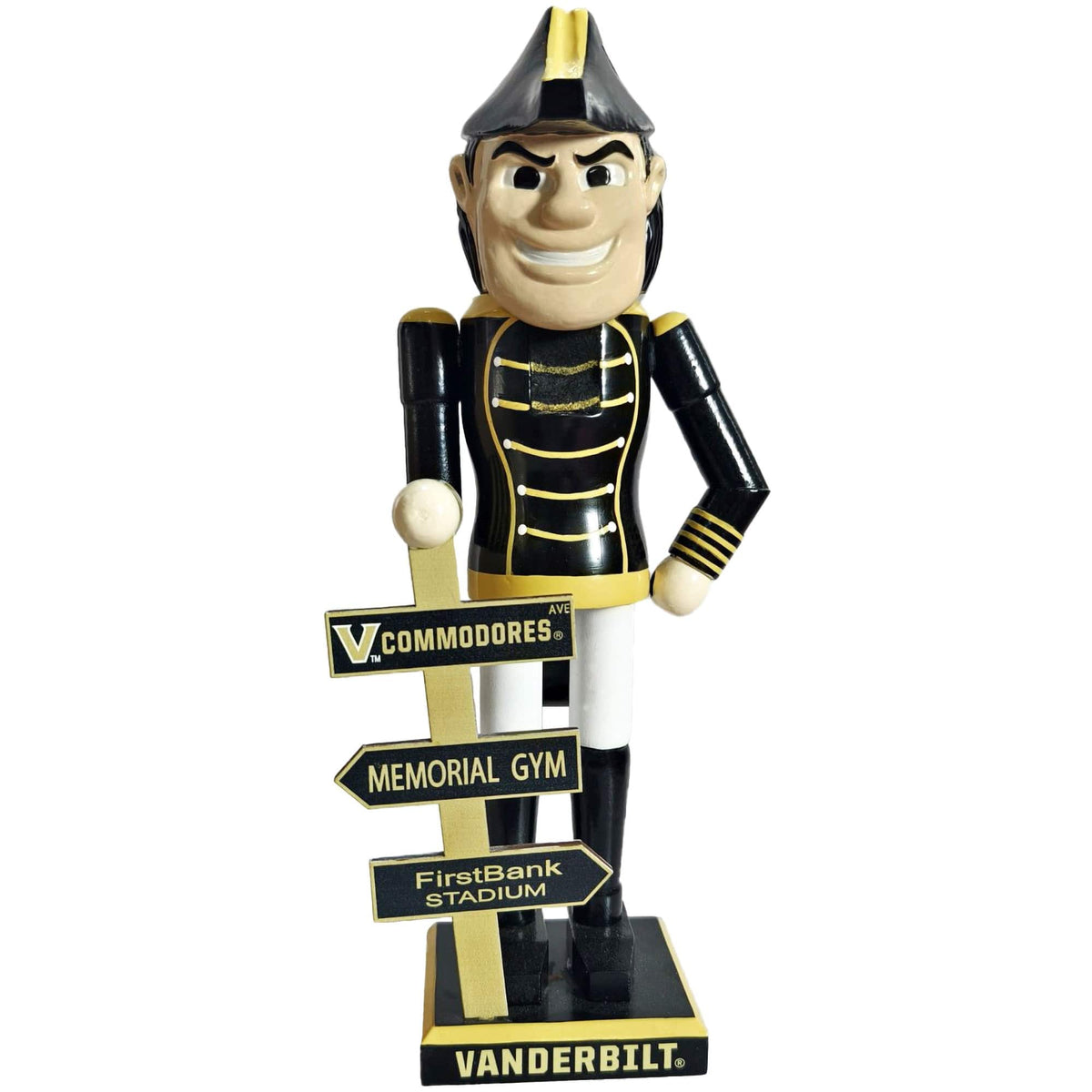 Santa's Workshop - Vanderbilt Commodores 12" Mascot Nutcracker - Black