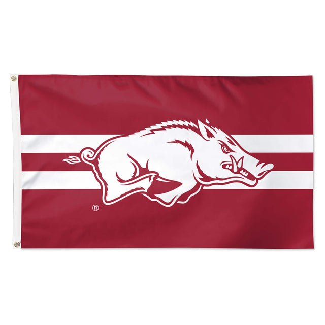 Front. WinCraft - Arkansas Razorbacks 3' x 5' Horizontal Stripe Deluxe Single-Sided Flag - Multicolor.