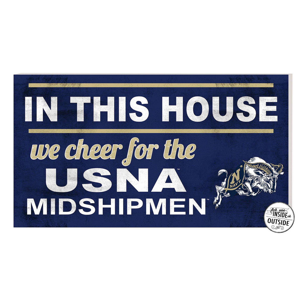 Jardine - Midshipmen 11'' x 20'' Indoor/Outdoor In This House Sign - Navy