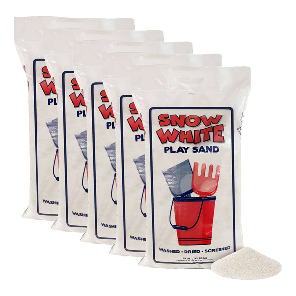 U.S. Silica - Snow White Play Sand Sparkling White & Super Soft, 50 Pounds, 5 Pack