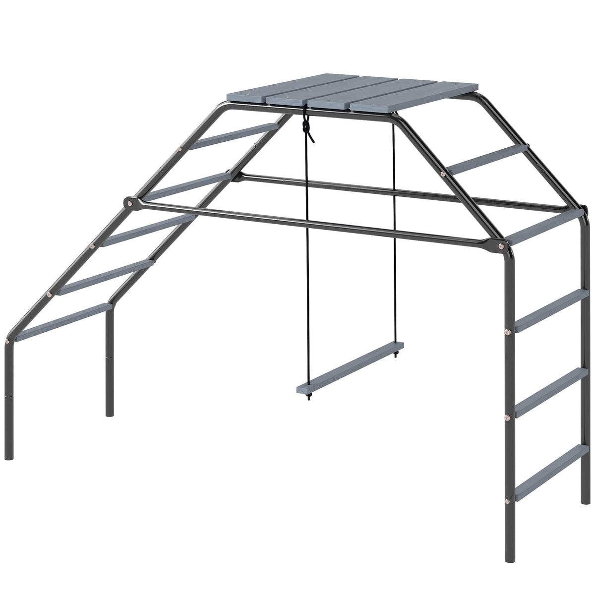 Pawhut - Coop Perches with Adjustable Swing, 10 Roosting Bars - Gray