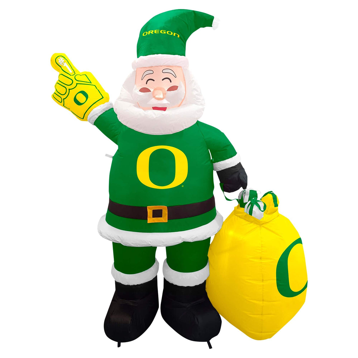 Logo Brands - Oregon Ducks 7' Inflatable Santa - Multicolor