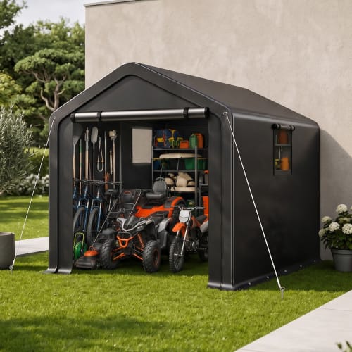 Front. Winado - 8x10FT Bike Tent, Outdoor Portable Bicycle Storage Sheds Waterproof Cover for 2-3 Bikes, Storage Cover - Black.