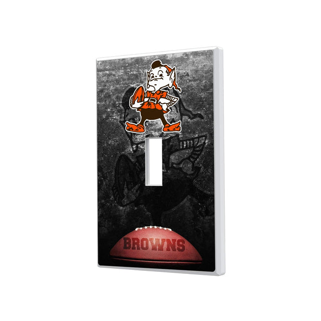 Front. Keyscaper - Cleveland Browns Legendary Design Single Toggle Lightswitch Plate - Multicolor.