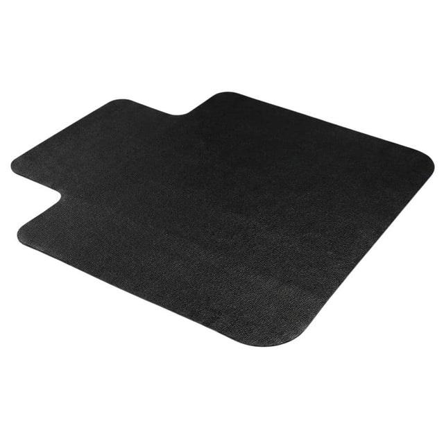 Front. Floortex - Black Vinyl Rectangular Chair Mat for Carpets - 29.5" x 47" - Black.