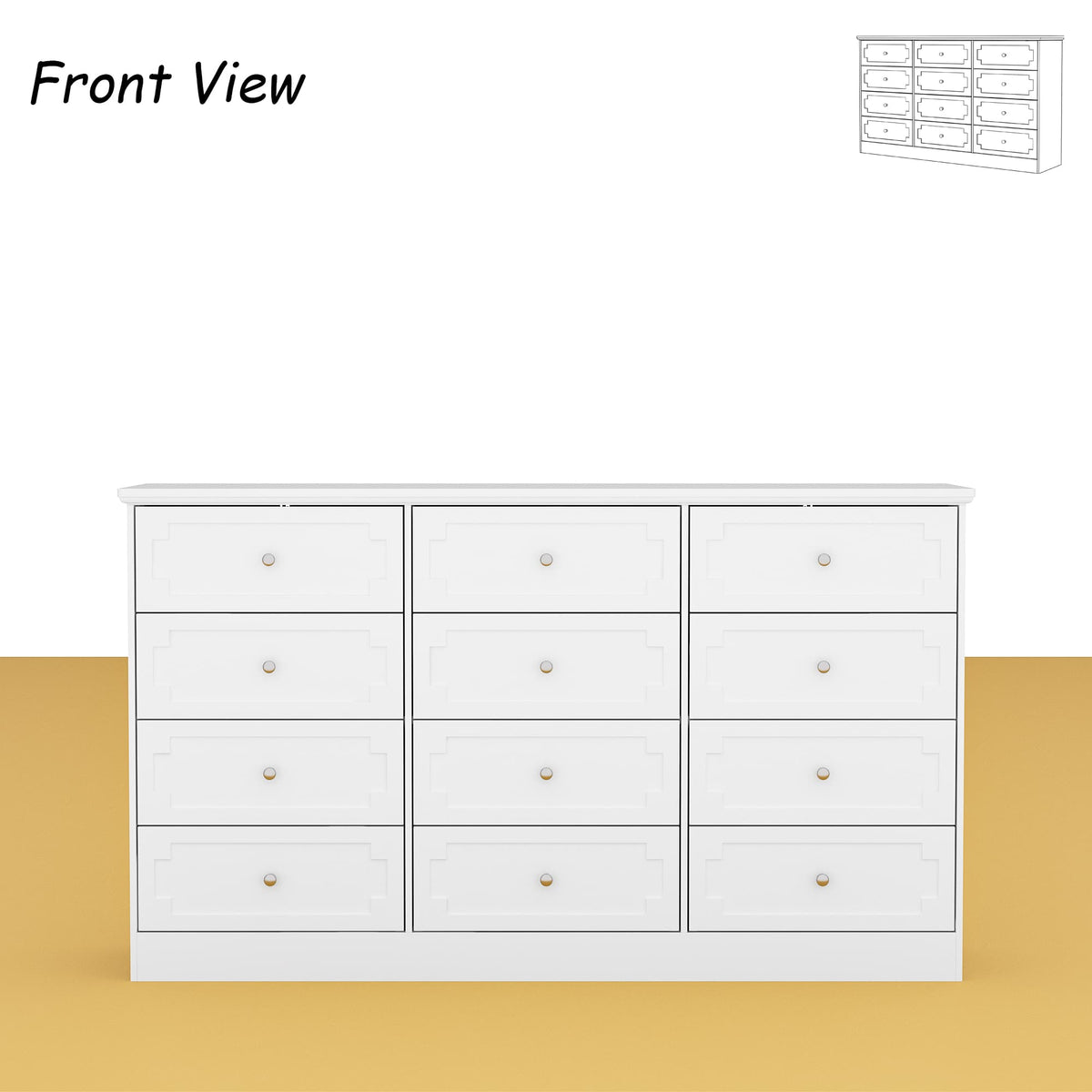 FUFU & GAGA - 12 - Drawer Dresser: Elegant Storage for Multi - Scenes - White