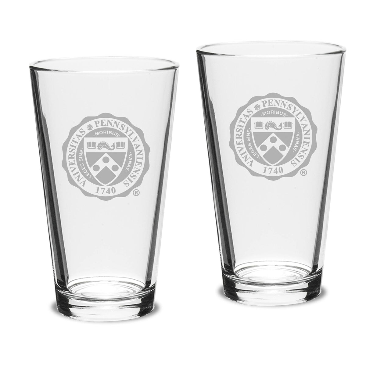 Jardine - Pennsylvania Quakers 16oz. 2-Piece Classic Pub Glass Set - Multicolor