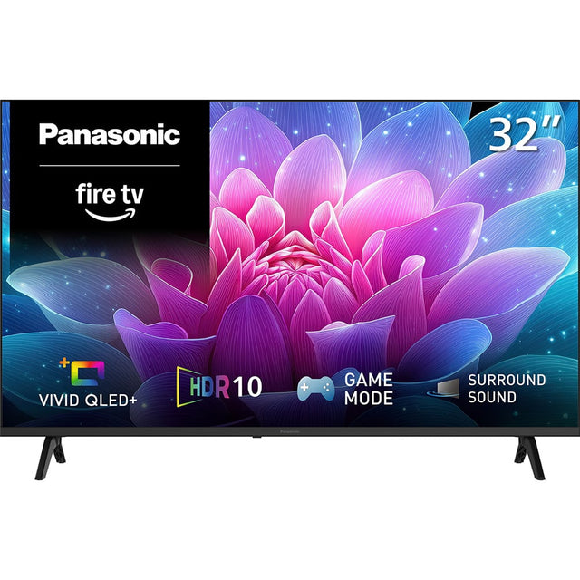 Panasonic  
32"  
fire tv  
VIVID QLED+  
HDR10  
GAME MODE  
SURROUND SOUND