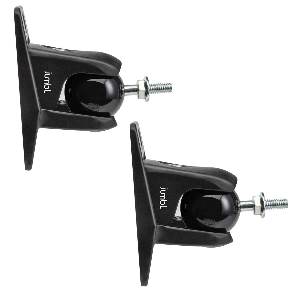 Jumbl - ProGrip Ultra Stainless Steel Speaker Wall Mount Bracket Pair 1/4-20 Thread Holds 8 lbs - Black