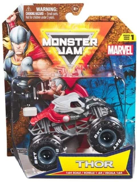 ! WARNING: CHOKING HAZARD - Small parts. Not for children under 3 years.  
E SERIES SERIE 1 SERIE MONSTER JAM MARVEL THOR META BKT BKT BKT THOR 1:64 SCALE / ECHELLE 1:64 / ESCALA 1:64