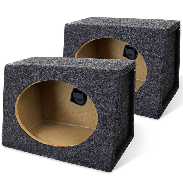 Front. QPower - QPower Angled Style 6 x 9 Inch Car Audio Speaker Box Enclosures, 2 Speaker Boxes - Black.