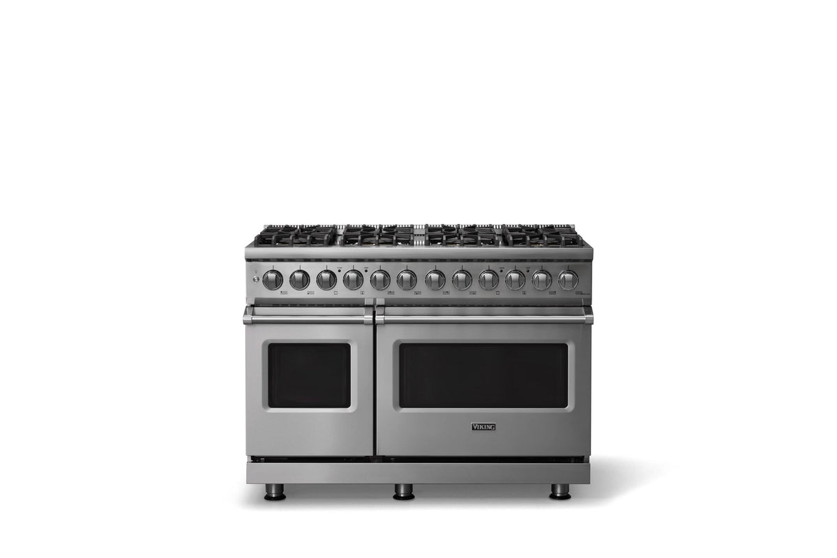 Viking - 48"W. Pro5S 7.3 Cu.Ft. Freestanding Self-Clean LP Sealed 8B LP Dual Fuel Convection Rng/Grdl-Stainless Steel - Stainless Steel