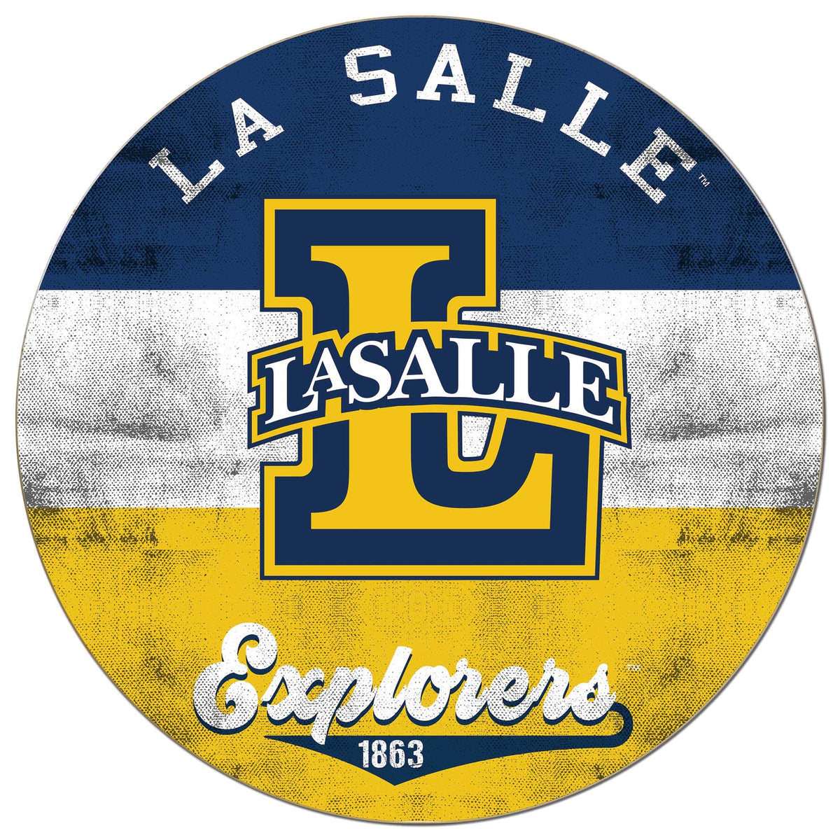 Jardine - La Salle Explorers 20'' x 20'' Retro Logo Circle Sign - Navy