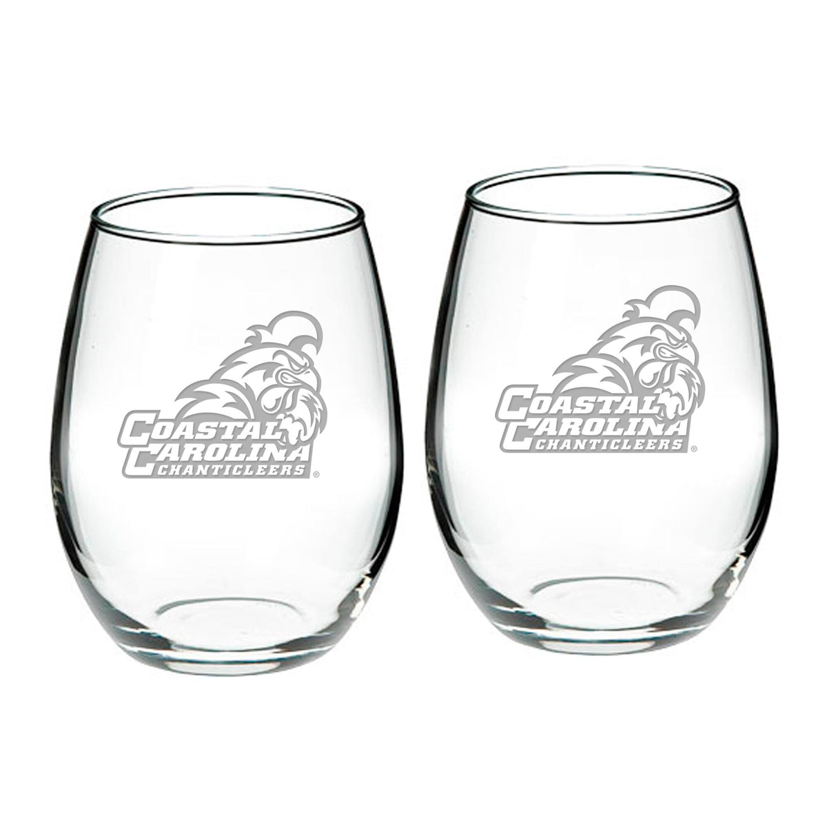 Jardine - Coastal Carolina Chanticleers 21oz. 2-Piece Stemless Wine Glass Set - Multicolor