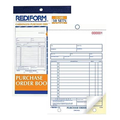 REDIFORM  
1L140  
50 SETS  
CARBONLESS PURCHASE ORDER  

000001  
000001  

PURCHASE ORDER BOOK  

PURCHASE ORDER  
ORIGINAL
