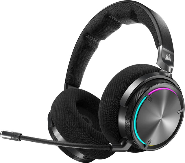 Front. CORSAIR - VIRTUOSO MAX Over-the-Ear Wireless Gaming Headset for PC, Mac, PS5, PS4, Switch and Mobile - Carbon.