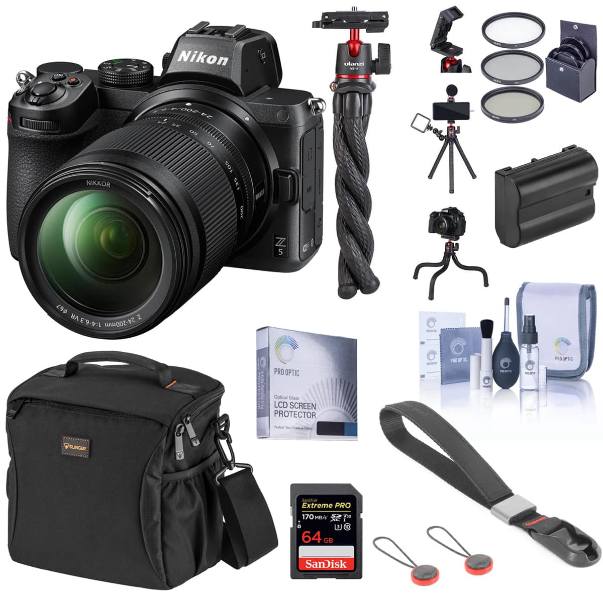Bundle - Nikon - Z5 Mirrorless Camera with 24-200mm Lens, with Essentials Kit