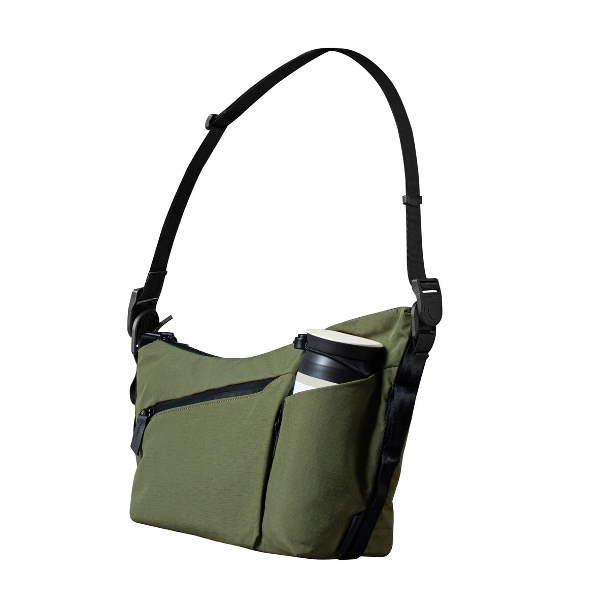 ALPAKA - Flow Satchel 4L Crossbody Bag, Water Resistant Shoulder Bag, Expandable Bottle Pocket, YKK Zippers - Green Axoflux 210D