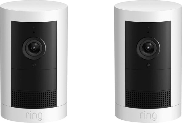 Outdoor Cam Plus, Battery 2pk, with 2K Video and Ring Vision, Low-Light Sight, and Mount-Anywhere Versatility - White