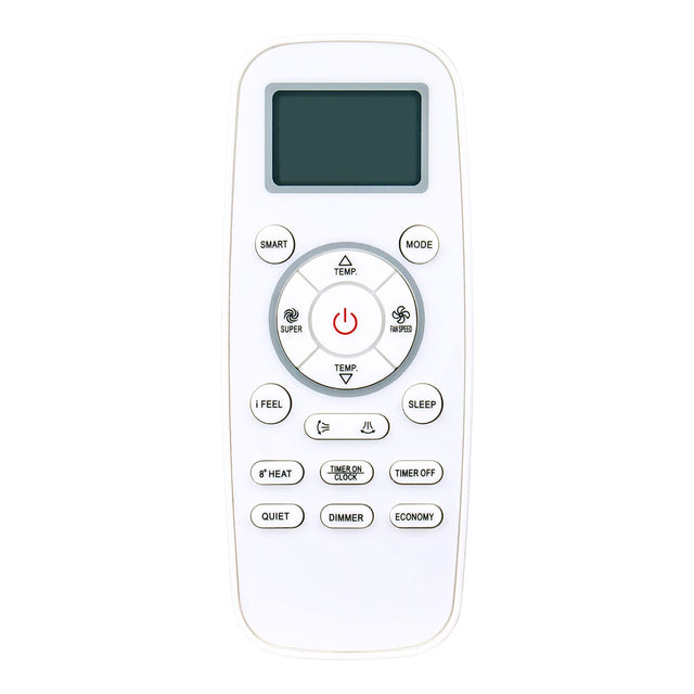 SMART  
A TEMP.  
MODE  
SUPER  
FAN SPEED  
TEMP.  
FEEL  
SLEEP  
8 HEAT  
TIMER ON CLOCK  
TIMER OFF  
QUIET  
DIMMER  
ECONOMY