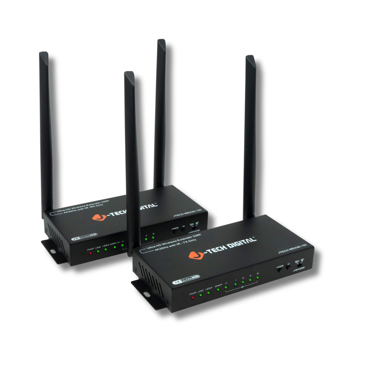 J-Tech Digital - 4K 30Hz Wireless HDMI Extender with Splitter / Switch Modes (328ft.) - Black