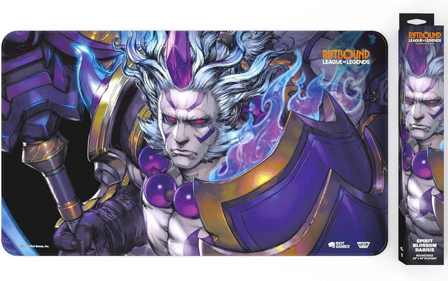 RIFTBOUND LEAGUE OF LEGENDS  
H 2026  
Riot Games, Inc.  
SPIRIT BLOSSOM DARIUS  
BOUND EDGE  
24 x 14 PLAYMAT  
UVS