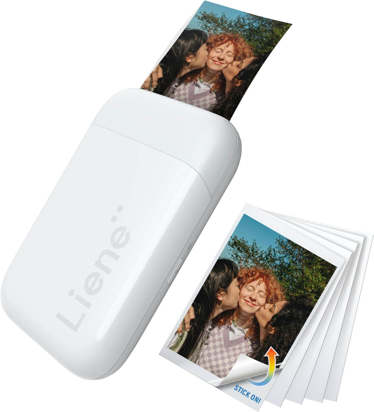 Liene - Pearl K100 2x3 Inch Wireless Photo Printer, with 10 Sheets Zink Photo Paper - White