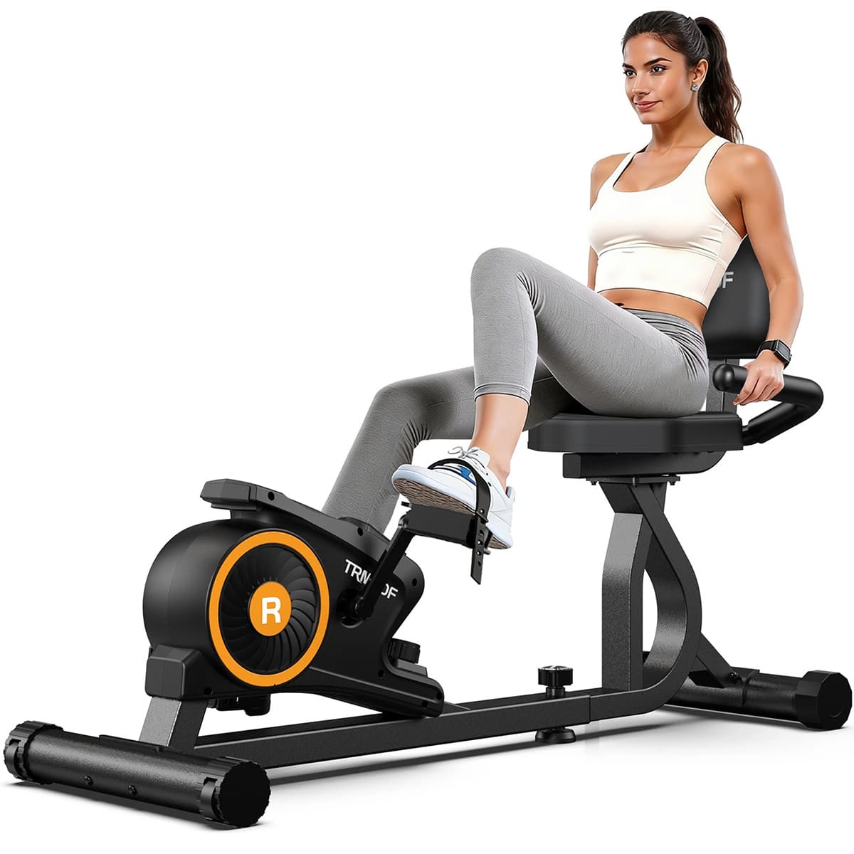Pooboo - Recumbent Exercise Bike Indoor Stationary Fitness Bike Workout Bike Cycling Bike - Black