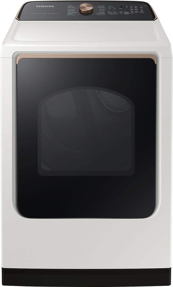 Samsung - 7.4 Cu. Ft. Smart Gas Dryer with Steam and Sensor Dry - Ivory