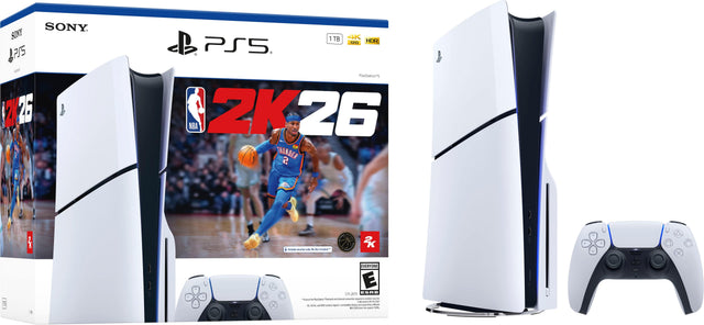 SONY PS5  
1TB  
4K  
HDR  
NBA 2K26  
THUNDER  
Shatos voucher  
EVERYONE  
ESRB  
CH-201  
PlayStation5