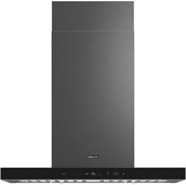 Front. Dacor - 42" Externally Vented Island Range Hood with AutoConnect™ - Graphite Steel.