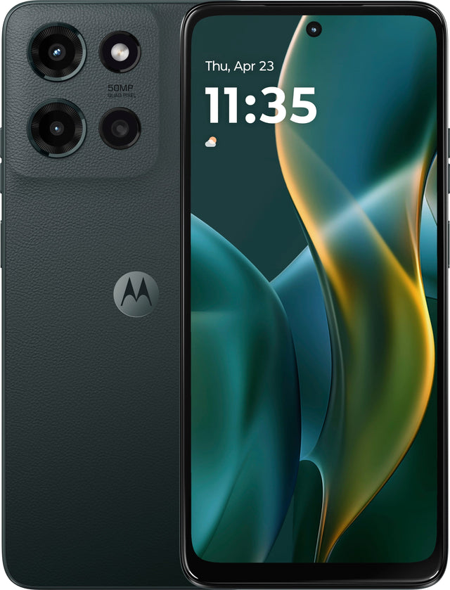 The text on the image reads "50MP Camera PXE Thu, Apr 23 11:35 AM."