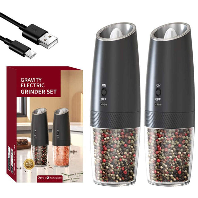 GRAVITY ELECTRIC GRINDER SET ON OFF  
Better Quality 2Pcs Rechargeable