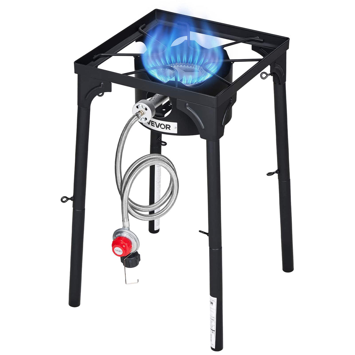 VEVOR - Single Burner Outdoor Propane Gas Stove, 100,000 BTU Propane LPG Gas Camping Stove, Heavy Duty Carbon Steel Outdoor - Black