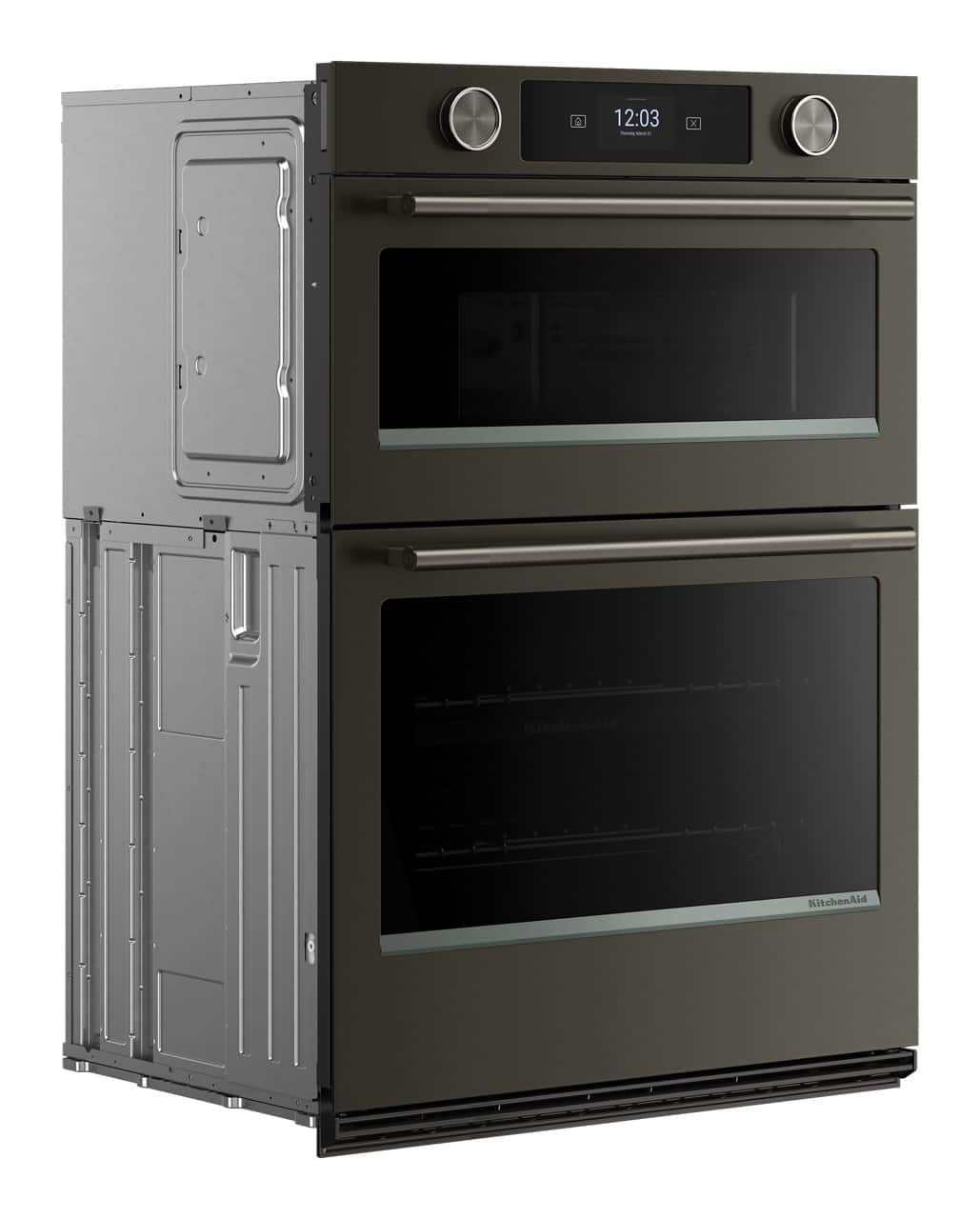 KitchenAid - 30 inch Smart Built-In Electric Combination Wall Oven with Microwave and Intelligent Cooking Camera - Black Ore