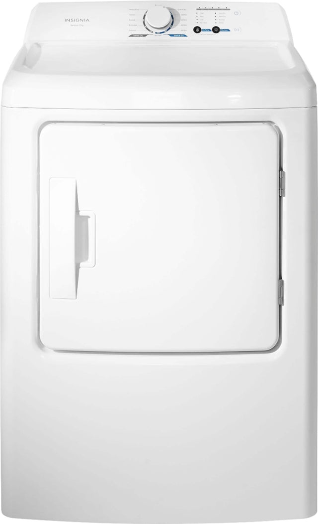 Front. Insignia™ - 6.7 Cu. Ft. Gas Dryer with Sensor Dry - White.
